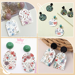 5 шт. 5 стиля цветочный узор керамика глина бумага для переноса воды&nbsp;STIC-UN0001-02