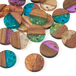 20шт 5 цвета подвески из смолы и ореха&nbsp;RESI-TA0004-43