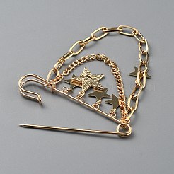 Звездный сплав акриловые подвесные цепочки-броши&nbsp;JEWB-WH0045-17G