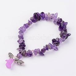 Природные смешанные камень браслеты простирания&nbsp;BJEW-JB02527