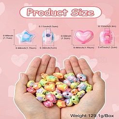 50шт 10 стиля непрозрачные акриловые бусины&nbsp;OACR-CJ0001-88