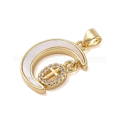 Латунные микропаве прозрачные подвески с фианитом&nbsp;KK-I712-49G-07