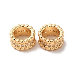 Реечное покрытие латунь микро паве кубический цирконий европейские бусины KK-M242-04G