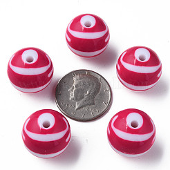 Непрозрачные полосатые акриловые бусины&nbsp;MACR-S373-27C-03