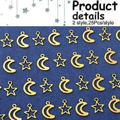 50 шт. 2 стиля подвески из сплава в тибетском стиле&nbsp;TIBEP-FS0001-29AG