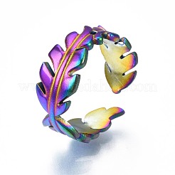 Кольцо-манжета из нержавеющей стали 304 с листовой оберткой&nbsp;RJEW-N038-060