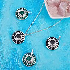 4шт 2 цвета синтетические подвески из малахита и золотого камня&nbsp;G-SZ0001-47