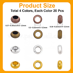 80 шт. 4 цвета тибетские рондель европейские бусины&nbsp;TIBEB-PA0001-13