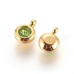 Подвески из нержавеющей стали 304 со стразами&nbsp;STAS-P237-10G-04