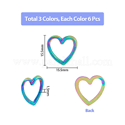 18 шт. 3-х цветное соединительное кольцо из нержавеющей стали 304&nbsp;STAS-UN0045-75