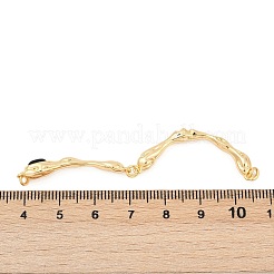 Латунные подвески-соединители с изогнутой планкой и натуральным тигровым глазом&nbsp;KK-P302-08G