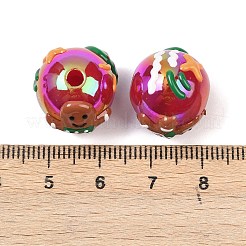 Рождественское УФ-покрытие непрозрачные акриловые бусины&nbsp;OACR-H057-01