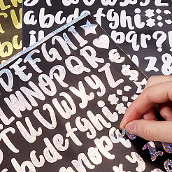 Наборы лазерных наклеек с буквами из ПВХ&nbsp;DIY-WH20010-21