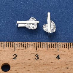 925 прямоугольное ожерелье из стерлингового серебра с прозрачными кубическими цирконами и подвесками в форме сердца STER-P071-17S