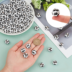 Печатные бусы из натурального дерева&nbsp;WOOD-CA0001-56