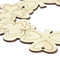 DIY трилистник венок незавершенные деревянные украшения пустые деревянные украшения&nbsp;LS-WOOD-C009-01