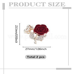 2 шт. цинковый сплав с флокированием и стразами розовые мини-заколки-коготь для волос для женщин и девочек&nbsp;PHAR-LP0003-001