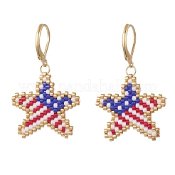 Стекло бисер болтающиеся серьги&nbsp;EJEW-MZ00695