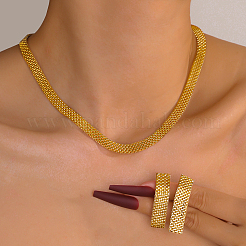 Элегантные комплекты из широких железных цепей с серьгами и ожерельями для женщин&nbsp;HX7434