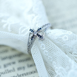 925 перстень из стерлингового серебра с паве из кубических цирконий&nbsp;FS-WGCB4BE-02