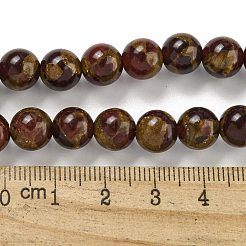 Синтетический золотой клинкер камень бисер пряди&nbsp;G-P549-A01-01C