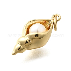 Подвески из латуни и искусственного жемчуга АБС&nbsp;X-KK-D339-18G