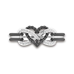 Кольца для женщин из сплава с изображением сердца и бесконечности и кристаллами-стразами&nbsp;FS-WG07318-03