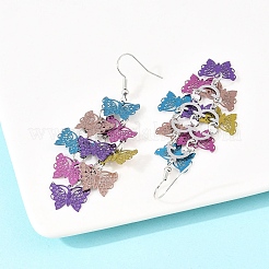 Серьги-подвески из нержавеющей стали 430 пробы&nbsp;EJEW-B157-01D