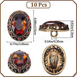 10 шт. пуговицы со стразами из сплава с 1 отверстиями&nbsp;BUTT-GF0003-52A