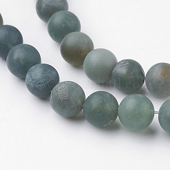 Природные моховой агат нитей бисера&nbsp;G-G735-62F-8mm