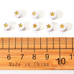 Белые непрозрачные акриловые бусины&nbsp;PACR-YW0001-04A