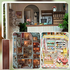 Стена кукольного домика из березовой и тополевой фанеры&nbsp;DIY-WH0591-120A