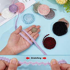 20 ярд двухцветной нейлоновой плиссированной эластичной кружевной ленты&nbsp;OCOR-BC0009-33