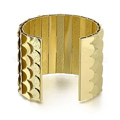 Сплав европейский американский преувеличенный открытый манжета узор рыбья чешуя браслеты для женщин&nbsp;BJEW-L697-002G