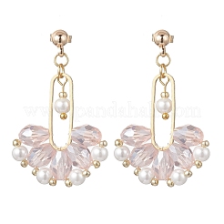 Веерные стеклянные серьги-гвоздики&nbsp;EJEW-MZ00674-02