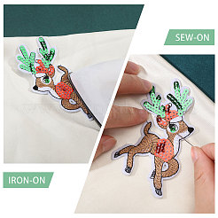 10 пара рождественских лосей с компьютерной вышивкой на ткани&nbsp;DIY-CA0007-73