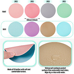 8 шт. двухцветные коврики из искусственной кожи под чашки&nbsp;DJEW-MB0001-01