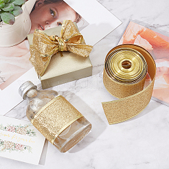 Блестящая лента из полиэстера с проволочным краем&nbsp;OCOR-WH0071-026A