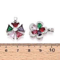 Латунные микро проложить кубического циркония подвески&nbsp;KK-T072-57P