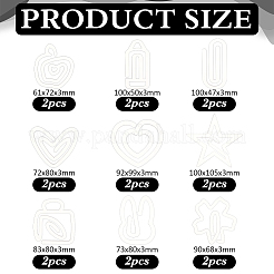 18 шт. 9 вида прозрачных акриловых скрепок&nbsp;AJEW-PH0004-89