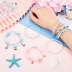 5 набор из 3-х браслетов из стеклянных бус и полимерной глины&nbsp;BJEW-PH0004-24