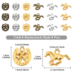 48шт 6 стиля подвески из сплава в тибетском стиле&nbsp;FIND-YW0007-25