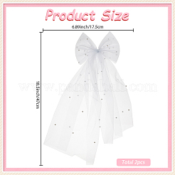 2шт. полиэстеровая сетчатая свадебная фата с бантом&nbsp;AJEW-SP0003-19