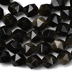 Естественный золотистый отлив обсидиан бисер пряди&nbsp;G-Z119-A10-01