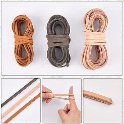 5 м плоские шнуры из коровьей кожи&nbsp;WL-GF0001-27C-03