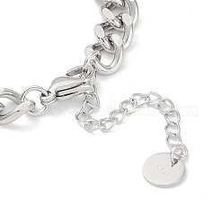 Не тускнеющие браслеты из кубинской цепочки из нержавеющей стали 304 с квадратными звеньями для женщин&nbsp;BJEW-C071-06P