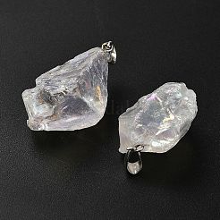 Подвески из гальванизированного необработанного натурального кварца&nbsp;G-Q481-20P-07