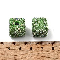 Бусины из полимерной глины в форме куба со стразами&nbsp;CLAY-NH0001-08F