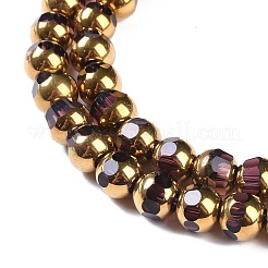 Стеклянные бусины с гальваническим покрытием &nbsp;EGLA-Q128-04A-FP05