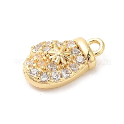 Подвески из кубического циркония с микропаве из латуни на рождественскую тематику&nbsp;KK-P278-11G